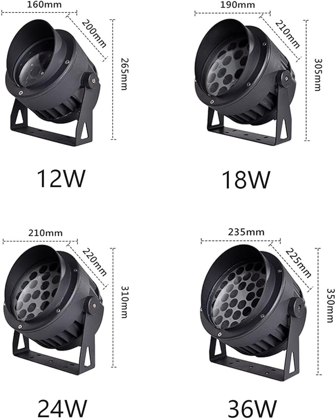LED Spotlight Landscape Light IP65 Waterproof Outdoor Decorative Lamp for Yard Step Lawn and Wall (Blue 24W)