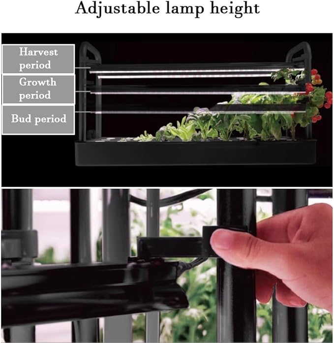 Vertical Indoor Garden with Grow Light Garden Hydroponics Growing System Kit Energy-Saving Two-Color Lamp Beads Automated Management for Vegetable Fruit Herb