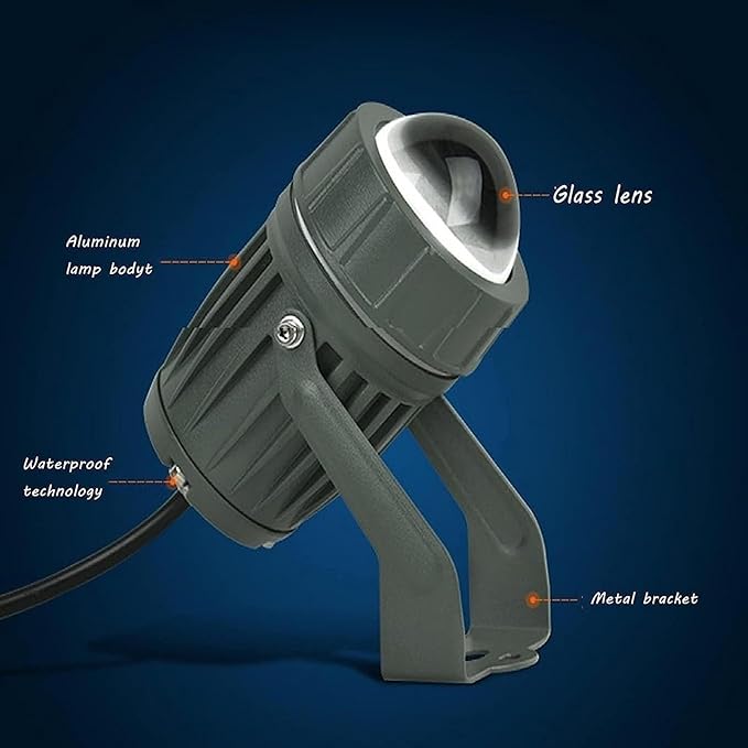 Landscape Lamp - Rotation Spot Lights AC85-265V Spotlight Led Beam Light IP65 Waterproof Narrow Beam Spotlight 180° Adjustable Bracket Long Range LED Floodlights(Yellow)