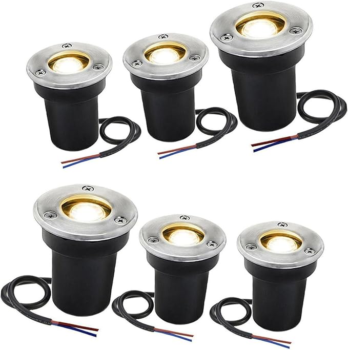 6 Pack Ground Spotlights - 1W Outdoor LED Flood Light IP67 Waterproof Outdoor LED Recessed Spotlight Buried Lights For Paving Patio Step Garden Lawn Landscape Lighting(Purple Light220v(1W))