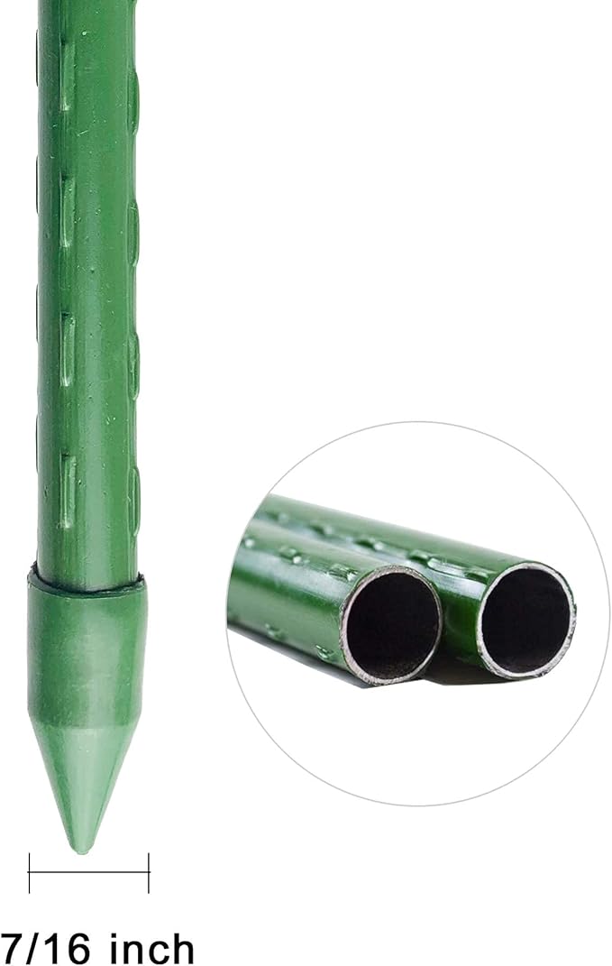 WAENLIR Garden Stakes 48 inch 4ft Sturdy Tomato Stakes Plant Stakes for Outdoor Plants Metal Plant Support Sticks for Gardening Pack of 30