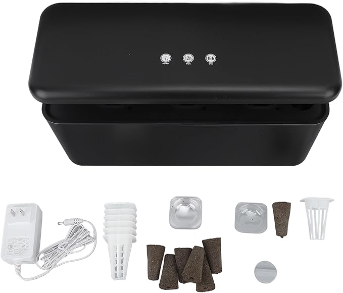 Hydroponics Growing System Pump Circulation Mode LED Hydroponics Growing System Kit for Home (Black)