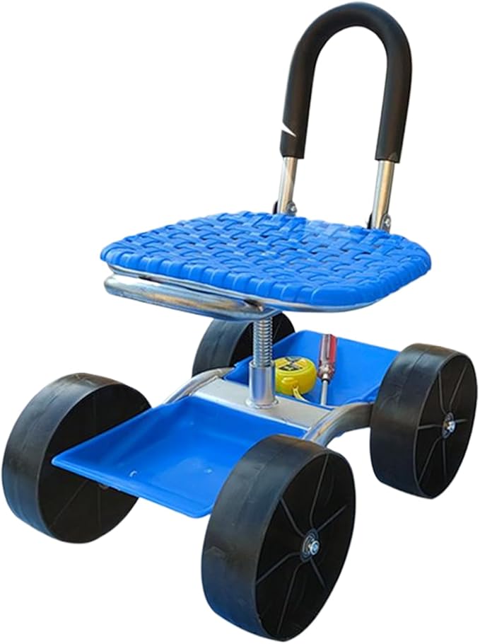 Rolling Garden Cart - Adjustable Cart Wheels Planting Tool Tray 360 Swivel Gardening Seat Outdoor Plantings Gear | Planting Weeding Gardenings Lawn for Outdoor Weeding Gardening Lawn