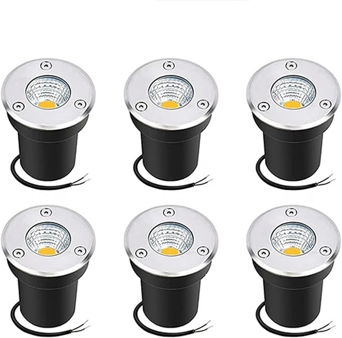 6PCS LED Beam Spotlight - Underground Light LED AC85-265V COB Garden Landscape Lights IP65 Waterproof Recessed Buried Lights for Outdoor Park Driveway Lighting(White10W)