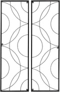 Corona Wrought Iron Trellis Set of 2 Modular Wall-Mounted Garden Trellises 28 W x 42 H Concentric Circle Design Black Powder Coated
