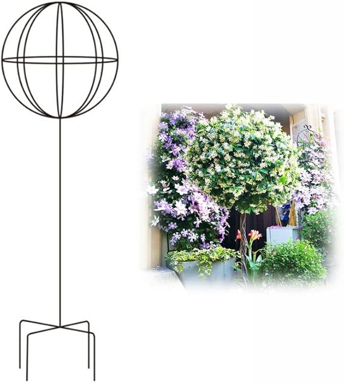 Lollipop Shape Climbing Plants Obelisk Garden TrellisesMetal Outdoor Indoor Plant Support for Climbing Vines and FlowersUpgraded Thickened Material Sturdy and Durable ( Color : Green  Size : 90cm