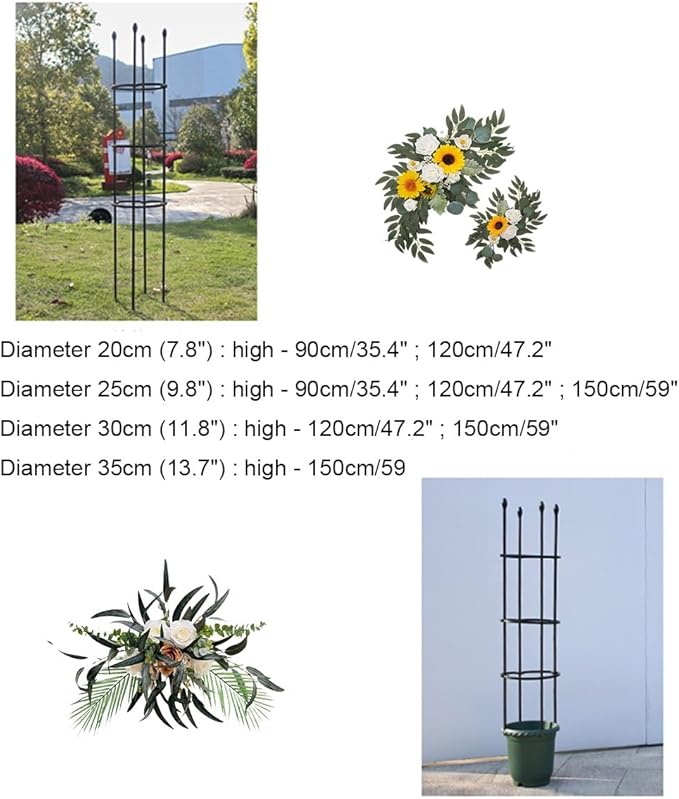 1 Pc Garden Trellis Plant Trellis for Climbing Plants Indoor Outdoor Plant Stake for Flower Vegetable TomatoVines Tomato Cage for Potted Plants(Size:7.8(20cm)*47.2(120cm) inch)