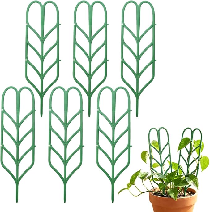 Plant Trellis for Climbing Plants Indoor Outdoor Plastic Garden Trellis Adjustable Potted Plant Support for Pothos Ivy Hoya Monstera &amp Flower Vines (6PCS)