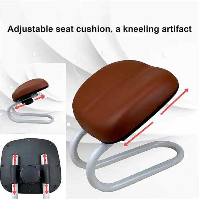Garden Kneeler Seat Garden Seat Chair Kneeler with Sponge Cushion Adjustable Height Kneelers Labor-Saving Protecting Knees Pad Stool(Brown)