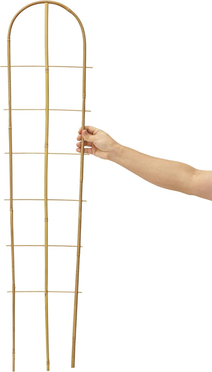 5 Pack 4 Feet U-Shape Bamboo Trellis Natural Bamboo Trellis for Climbing Plants Vegetables Cucumber Tomato Outdoor and Indoor Potted Plants