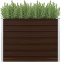 Brown Galvanized Steel Raised Garden Bed 39.4x39.4x30.3 inch Square Planter for Outdoor Plants Durable Metal Raised Bed for Vegetables Herbs Flowers