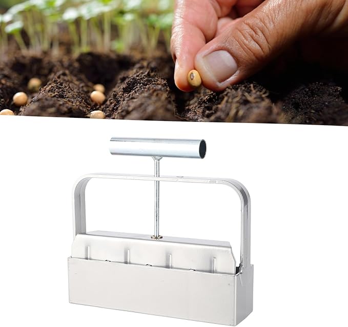 4 Grids Manual Soil Tool for Creating Soil Blocks for Seedlings Ideal for Greenhouse and Home Garden Plant Growing includes Pressure Plate Soil Plug Tray and Accessories