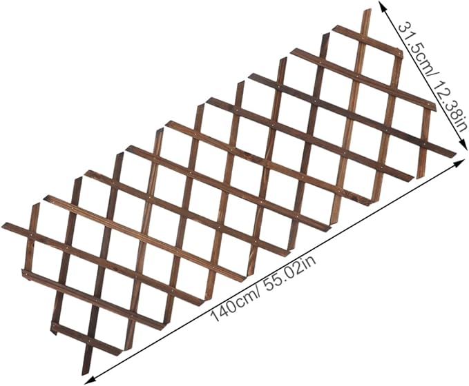 TOYANDONA Expandable Wooden Garden Trellis for Climbing Plants 55x12.3 Natural Cedar Fence Panel Outdoor Privacy Screen for Patio and Balcony Decor