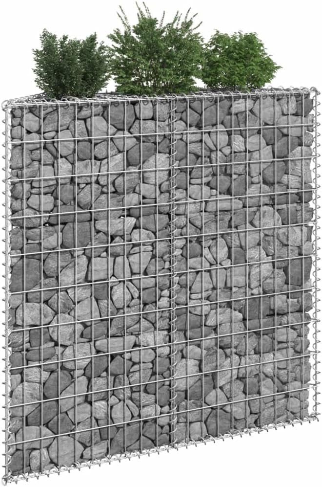 Trapezium Gabion Raised BedOutdoor Garden GabionsStone BasketsPlanters Raised Vegetable BedsGarden DecorationGalvanized Steel 39.4x7.9x39.4