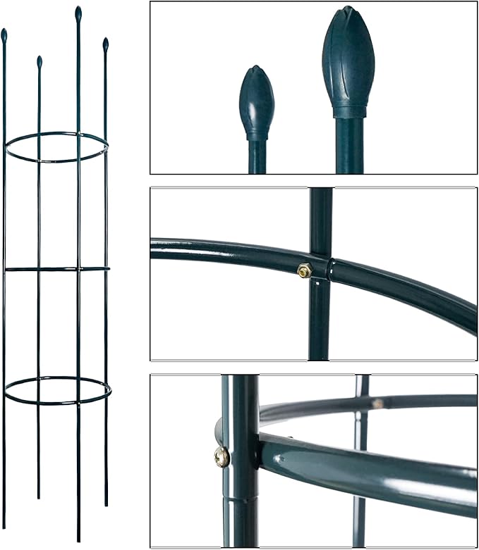 Luwint Metal Garden Trellis for Climbing Plants Outdoor 5.8 Feet Tall Round Trellis for Pots Sturdy Plant Support for Climbing Vine Tomato Flower