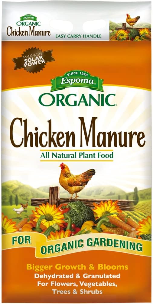 Espoma Organic Chicken Manure 25 lb. Bag. All Natural &amp Organic Fertilizer for All Flowers Vegetables Trees and Shrubs. for Organic Gardening - 2 Pack