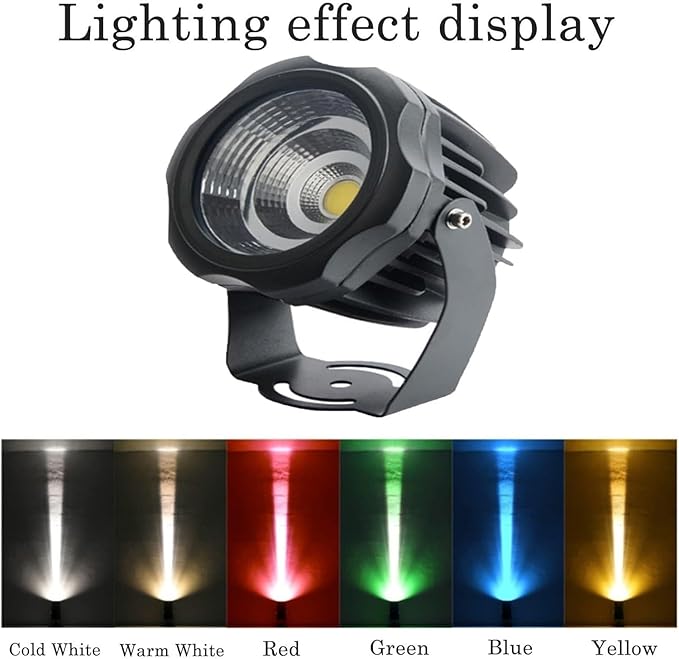 Long Range LED Floodlights - Beam Spotlight COB Round Tree Lights IP66 Waterproof Adjustable Angle for Wall Advertising Building Signs Lawn Landscape Lamp(Purple10w(AC12V))