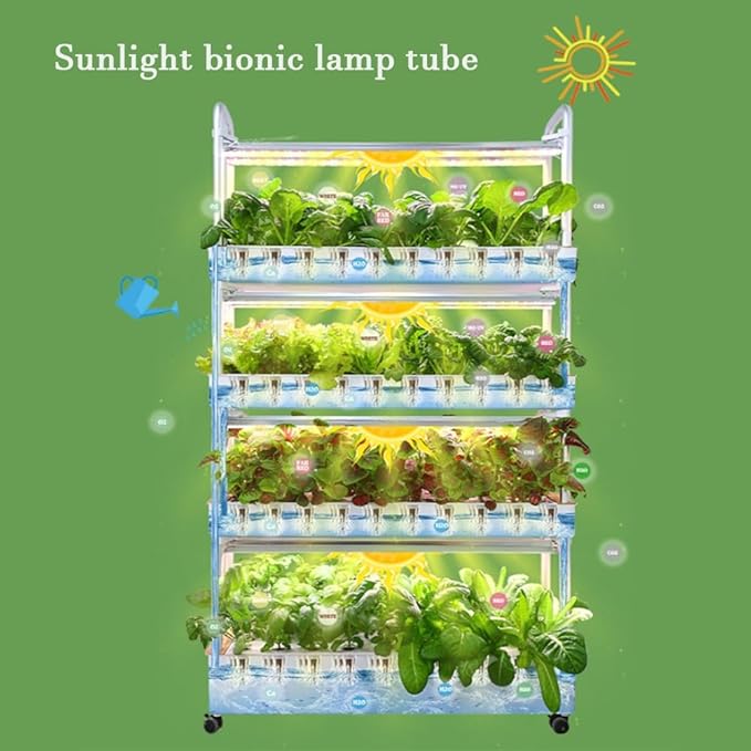 Vertical Indoor Garden with Grow Light Garden Hydroponics Growing System Kit Energy-Saving Two-Color Lamp Beads Automated Management for Vegetable Fruit Herb