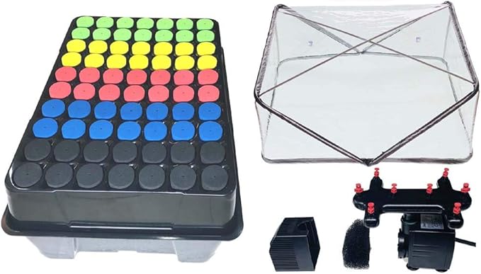 HORTIPOTS Cloning Machine Aeroponic Cloner System 70 Site for Plant Cuttings Using 1.625 inch Neoprene Clone Inserts (1-5/8 inch)