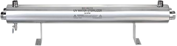 Max Water UV 110W (24GPM) Lamp Shelf Support UV (T5) Input Voltage 110V 1 Inlet/Outlet Light and Audio Alarm Ballast