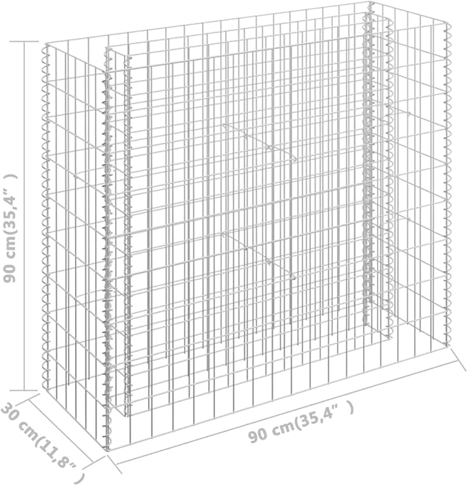 Gabion Raised Bed Galvanized SteelRaised Beds Raised Garden Boxes Planter Boxes Outdoor Outdoors for VegetablesFlowersHerbs 35.4x11.8x35.4