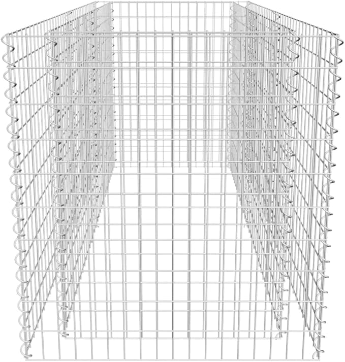 SKM Gabion Raised Bed Steel 70.9x35.4x39.4 Silver