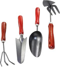 Beaupretty Garden Tool Set 4pcs Mini Hand Trowel Spade Rake with Ergonomic Handles for Planting and Digging in Pots and Gardens