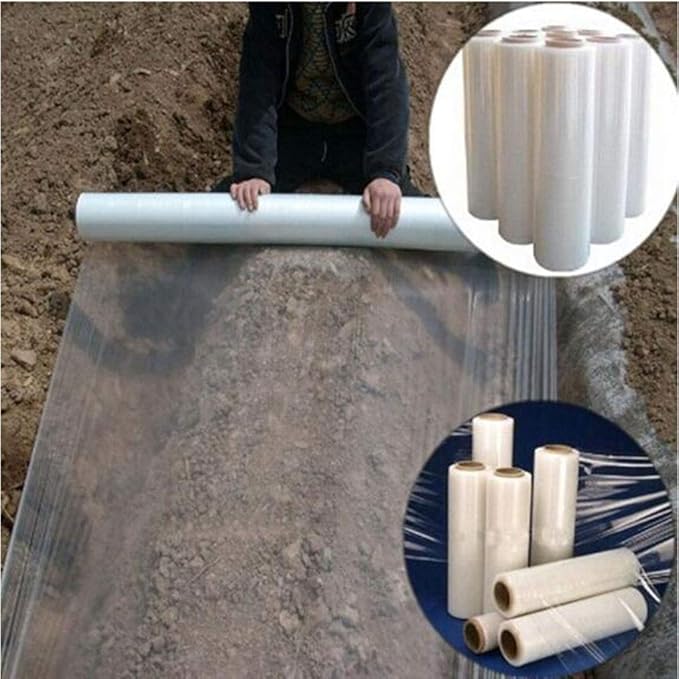 WGD Dimo 10m White Plastic PE Ground Cover Film 0.006mm Thick Agriculture Ground Mulch Film Frost Protection Keep Warm Weed Control Greenhouse Mulch