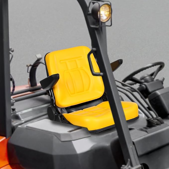 Lawn Mower Seat with Handrail 176Lbs Universal Tracor Seat 30°-180° Adjustable Forklift Seats Replacement 2.36 Slide Rail for Forklifts Aerial Lifts 16.93 x 15.75 x 19.69in