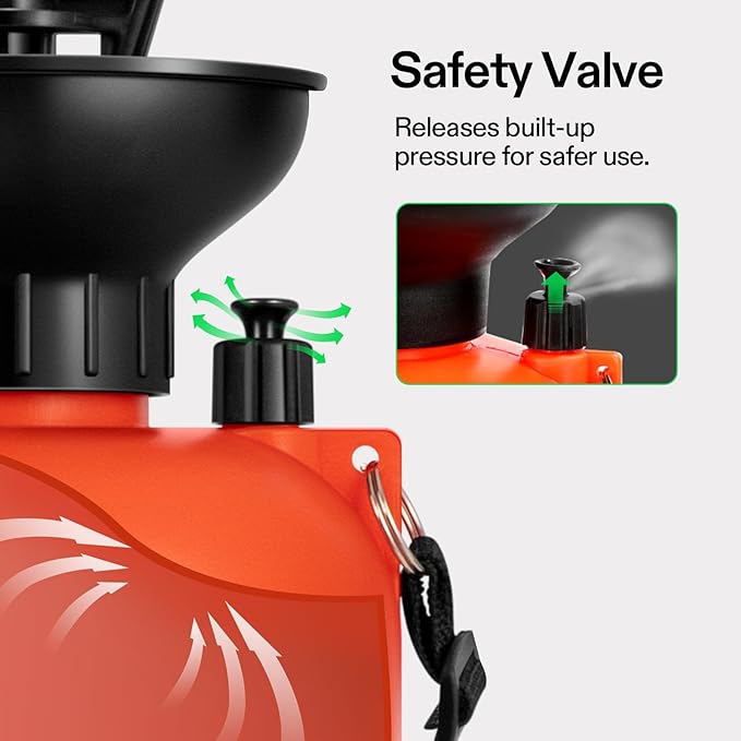 VIVOSUN 1.35-Gallon Pump Pressure Sprayer Pressurized Lawn &amp Garden Water Spray Bottle with Adjustable Shoulder Strap for Spraying Plants Garden Watering and Household Cleaning