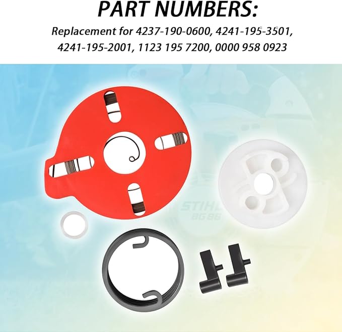 Recoil Pull Start Easy Parts Starting Rewind Spring Repair Kit Compatible with STIHL BG56C BG86C SH86C SH56C Handheld Leaf Blower (Replace #4237-190-06004241-195-35014241-195-20011123-195-7200)