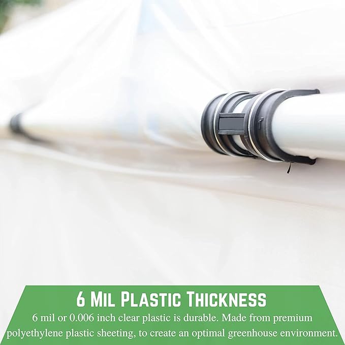 Farm Plastic Supply - Clear Greenhouse Plastic Sheeting - 6 mil - (24' x 100') - 4 Year UV Resistant Polyethylene Greenhouse Film Hoop House Green House Cover for Gardening Farming Agriculture