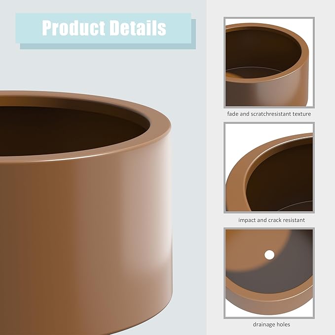 Heavy Duty Corten Steel Round Raised Garden Bed Kit 15.5 Dia. x 12 H. Pre Rusted Metal Planter Box for Vegetables Flowers Herbs Brown Ideal for Outdoor Gardening