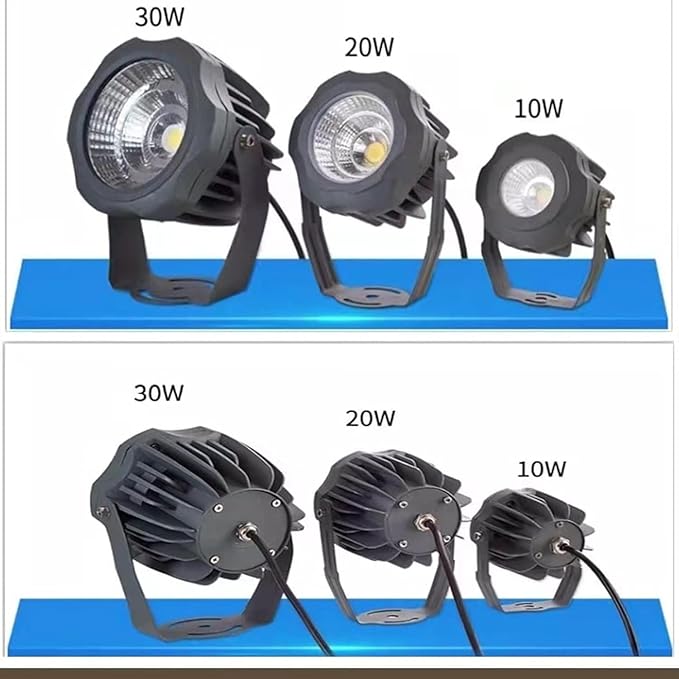 Long Range LED Floodlights - Beam Spotlight COB Round Tree Lights IP66 Waterproof Adjustable Angle for Wall Advertising Building Signs Lawn Landscape Lamp(Purple10w(AC12V))