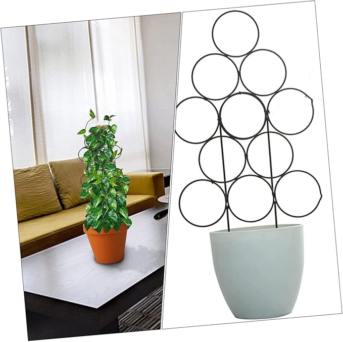 GANAZONO 12pcs Small Metal Trellis for Climbing Plants Elegant Plant Support Stake for Garden for Potted Vines Design