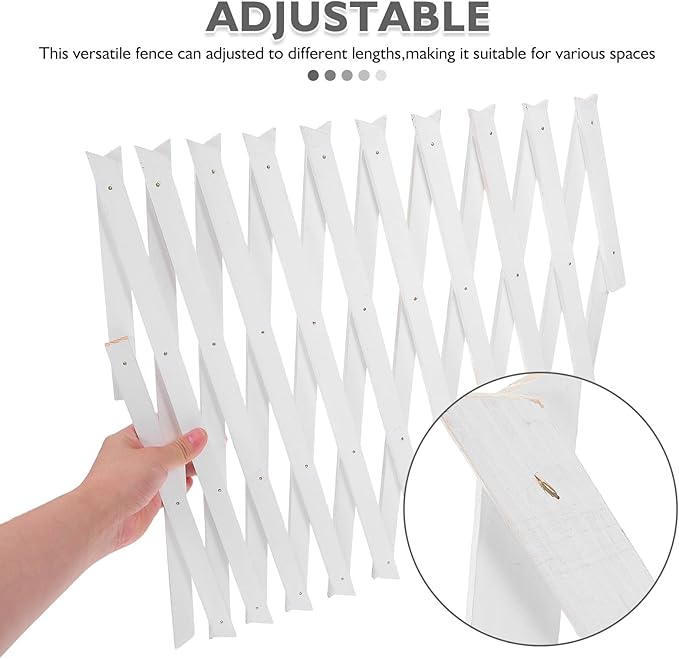 Toyvian Wooden Trellis for Climbing Plants Small Lattice Fence Panel White Expandable Garden Wall Panel Indoor Outdoor Plant Support