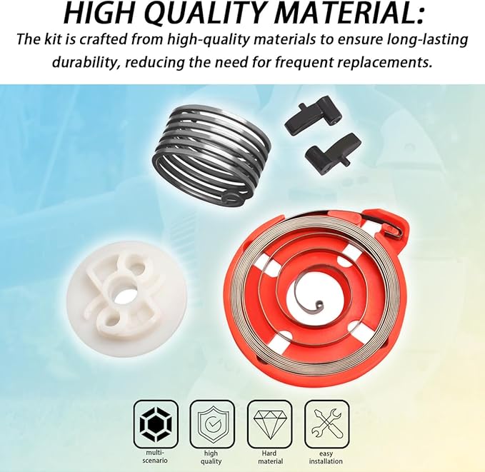 Recoil Pull Start Easy Parts Starting Rewind Spring Repair Kit Compatible with STIHL BG56C BG86C SH86C SH56C Handheld Leaf Blower (Replace #4237-190-06004241-195-35014241-195-20011123-195-7200)