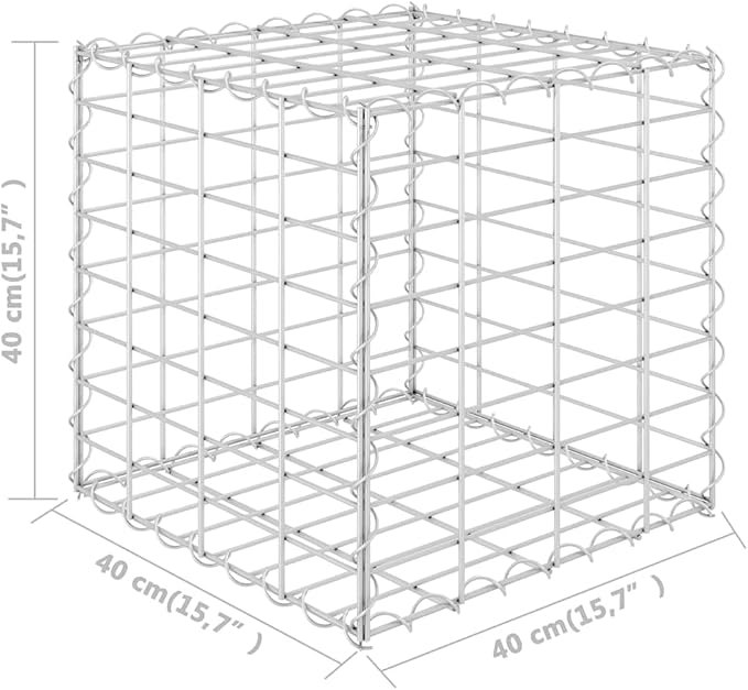 Cube Gabion Raised BedOutdoor Garden GabionsStone BasketsPlanters Raised Vegetable BedsGarden DecorationSteel Wire 15.7x15.7x15.7