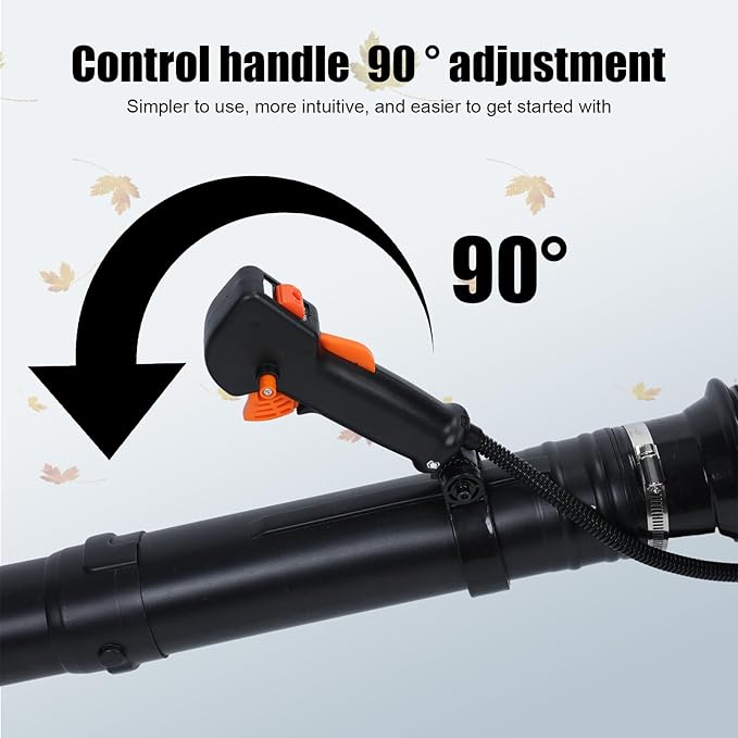 Backpack Leaf Blower 63CC 665CFM 2 Stroke Gas Leaf Blower Leaf Blower with Air Cooling Gasoline Backpack Blowers Gas Powered Snow Blower for Outdoor (EB650-Black)