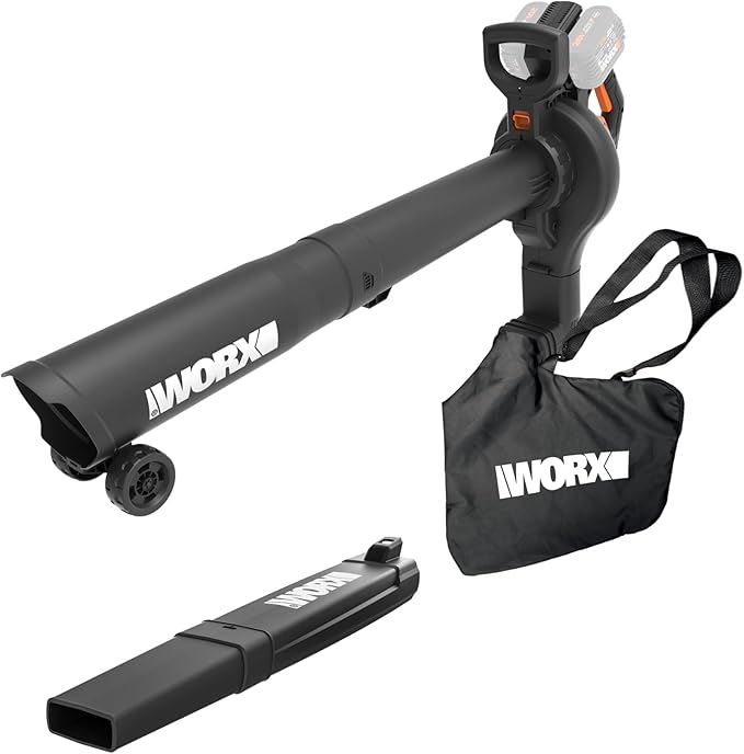 WORX Cordless Leaf Blower 3 in 1 Blowers for Lawn Care with Leaf Vacuum &amp Leaf Mulcher Electric Blower with Brushless Motor &amp 2 Speed Control Batteries &amp Charger Not Included WG583.9