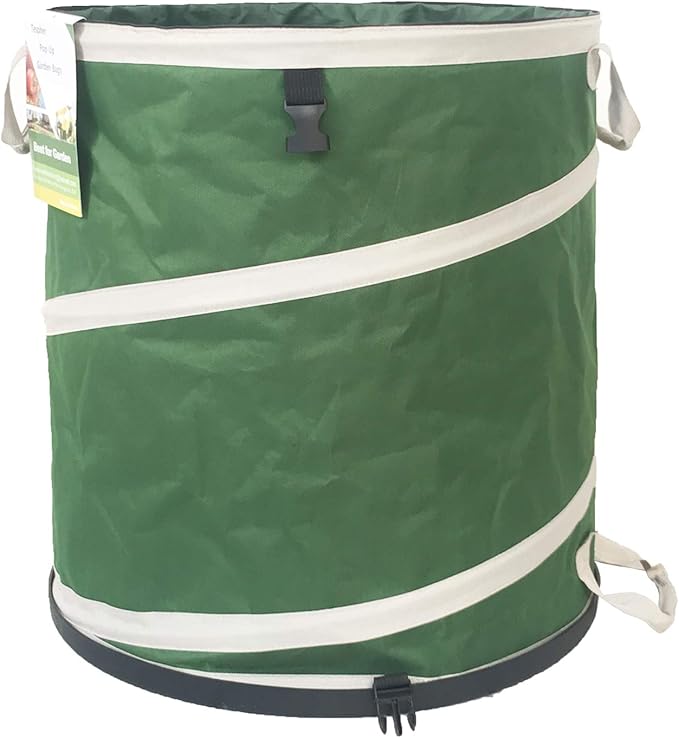 46-Gallon Collapsible Trash Can (22x28 in) Hard-Shell Bottom Yard Garden BagBig Leaf BagYard Waste BagDebris ContainerPop-Up Recycling BinCamping Waste BinLaundry HamperLawn GrassWeeds Barrel