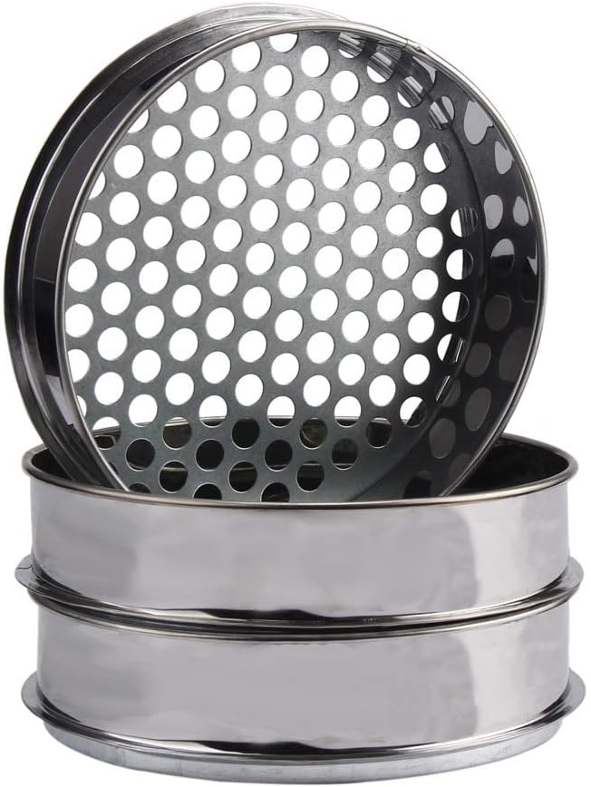Sieve mesh Silver Stainless Garden Soil Sieve Compost Soil Stone Mesh Gardening Tool Soil Sieve Flower Nursery Plant Prop Knit Sieve #YJ - (Color: 12mm)