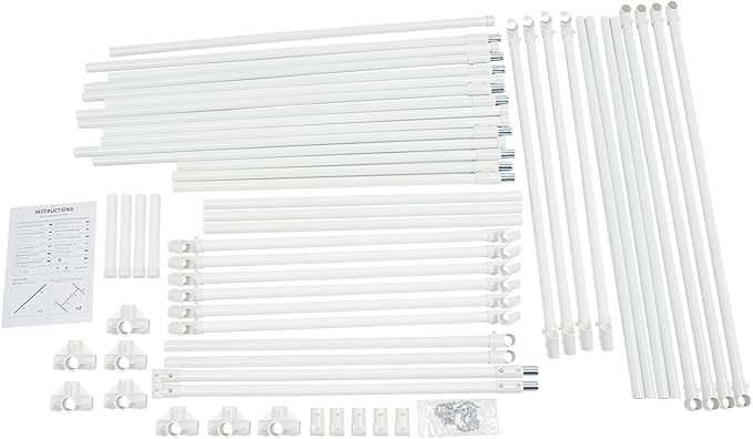 Grape Vine Trellis 6.56x4.92x6.56ft Heavy Duty Garden Trellis for Climbing Plants Large Steel Plant Support with ABS Base for Tomatoes Cucumbers Outdoor (White)