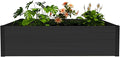 mondaria Raised Garden Bed 4x2x1Ft Outdoor Rot-Resistant Planter Box Wood Plastic Composite Flower Bed Kit for Vegetables Herb Black