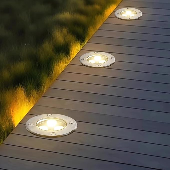 LED Landscape Lights Outdoor Ground Light AC85-265V IP66 Waterproof Recessed Underground Light for Park Bridge Garden Path Walkway Buried Lights(White24W)