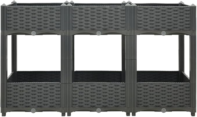 Raised Bed Outdoor Planter Garden Bed Polypropylene Raised Garden Bed Raised Planter Bed Raised Plant Containers for Fresh Vegetables Herbs Flowers 47.2x15.7x28