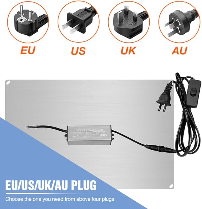 2PCS 600W LED Plants Light 100-277V Indoor Filling Lamp Veg/Bloom Dimmable Seedings Hydroponic Lighting UV/IR Greenhouse Tent Cultivation Lamps Veget Cactus Potted Flowers with Hook US Plug