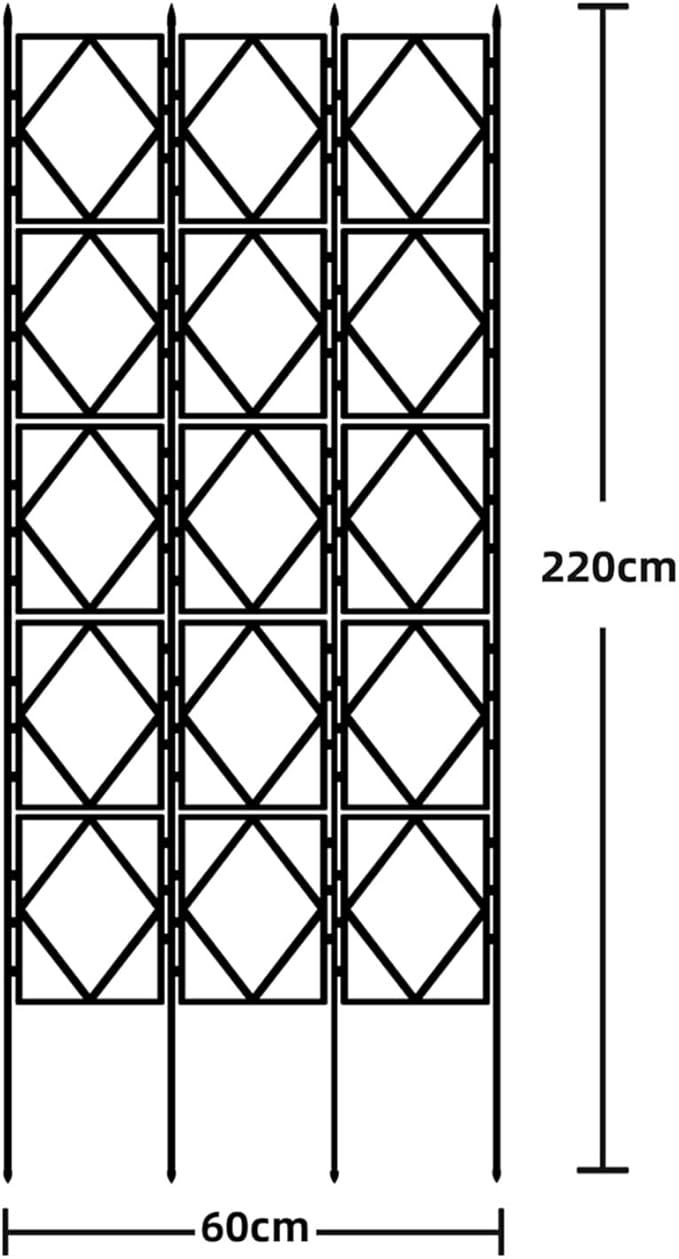 Foldable Garden Trellis DIY Garden Climbing Aid Rustproof Metal Plant Trellis Support Plant Support Bracket For Climbing Plants Vine Ivy Rose Cucumbers Clematis 4 Size ( Size : 60*220cm )