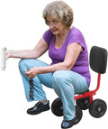 Ergonomic Rolling Garden Stool with Adjustable Height (11.02-16.14) &amp Backrest 120kg Bearing Compact for Garden/Patio Use Black