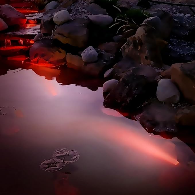 9W LED Underwater Pond Lights Red Lighting Works with 12V AC/DC Stainless Steel Light Fixture with IP68 Waterproof Rating Suitable for Ponds Waterfalls Patio &amp Garden Outdoor Landscape Lighti